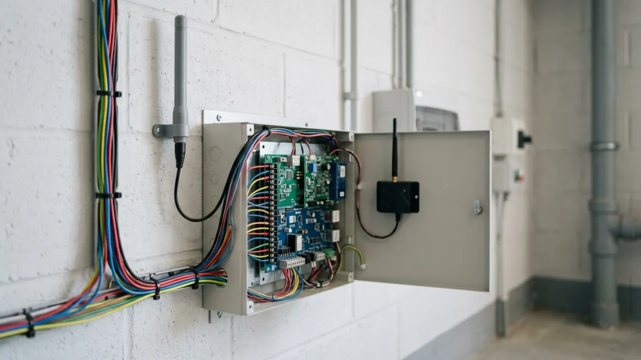 Centrale d’alarme avec antenne et module de transmission